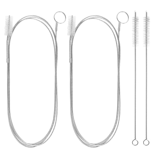 2er Set Flexible Abflussbürste 150cm Multifunktionale Reinigungsbürste Schlauchbürste Abflussreiniger Spirale Abfluss, Kühlschrankbürste, Lange Bürste für Rohre mit Schmalem Abflussloch