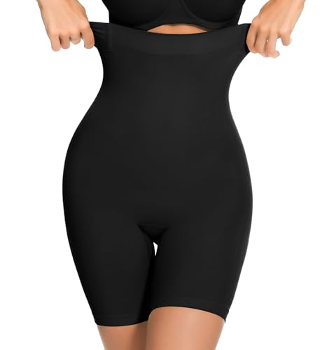 SIMIYA Bauchweg Unterhose Damen Hohe Taille Body Shaper Miederhose Unterwäsche Kurze Figurformende Miederpants Shorts（Schwarz-01,M）