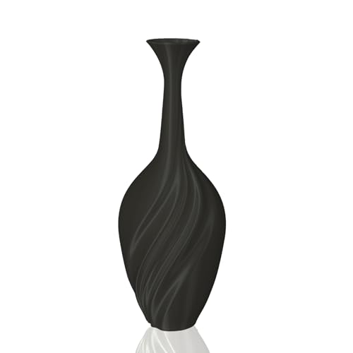 Bryn Vasen Deko, Blumenvase Modern aus PLA, 3D-Drucktechnologie Vase Schwarz für Pampa, Blumen, Trockenblumen, Dekoration Wohnzimmer, Schlafzimmer, Hochzeit, Esstisch, Büro (Stil 1)