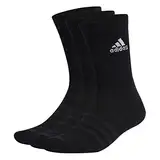 adidas Unisex Cushioned Crew Socks 3 Pairs, Black / White, 42-45
