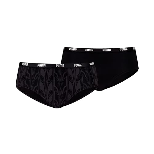 PUMA Damen Printed Hipster Panties, Schwarz, M EU