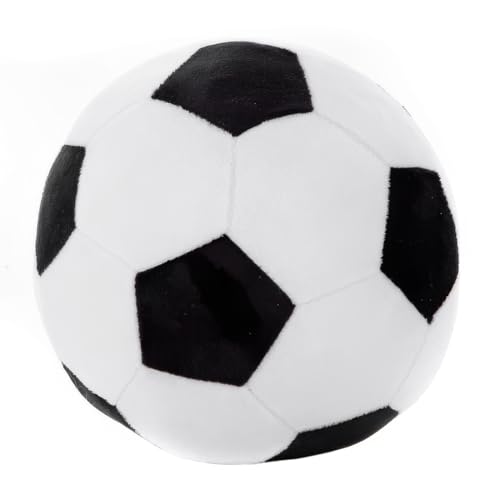 Plüsch Fußball Spielzeug, Plüsch Fußball Kissen 22cm, Fußball Kuscheltier, Stoffball Plüschkissen für Kinderzimmer Dekoration, Fußball Spielzeug Geschenk für Kinder Mädchen Jungen Fußballliebhaber