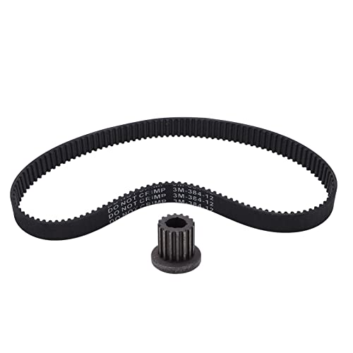 Koieam Antriebsgürtel, 384 12 Gummi Antriebsgürtel Timinggürtel 16T 8mm Timing Riemenscheibe für Elektroroller