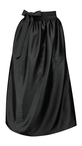 Schürze für Dirndl Trachtenschürze Trachtenkleid Dirndlkleid Dirndlschürze Taftschürze Trachtenmode einfärbig uni Taft grün pink rot rosa blau schwarz Glanz apron, Größe:L = 40 42 44, Farbe:schwarz