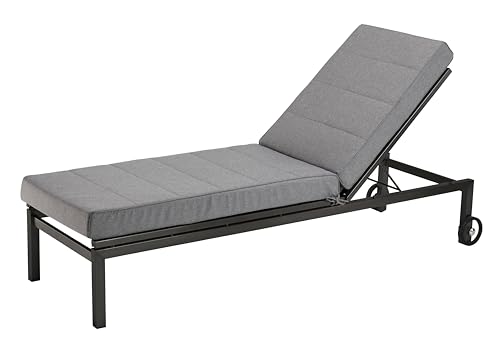 XDREAM Garden Auflage für Gartenliege, Sonnenliege | hochwertige Gartenmatratze für Liegen, Sonnenliegen, Balkon, Outdoor | Liegenauflage anthrazit | 60 x 200 cm