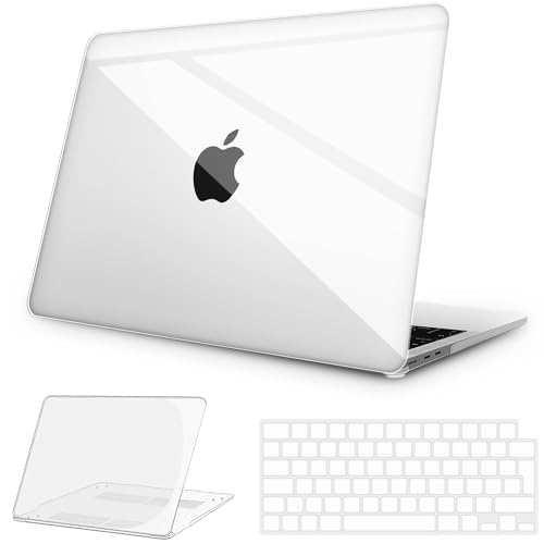 NPUOLS Hülle Schutzhülle Kompatibel für MacBook Air 13,6 Zoll M3 A3113 M2 A2681(2024 2022 Freisetzung), Ultradünne Vergilbung Sbeständige Hartschale Snap Case und TPU EU Tastaturabdeckung