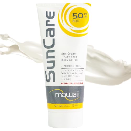 Mawaii SunCare Anti-Aging Sonnencreme 50 SPF - 75 ML - Spezialist Outdoor-Sport Sonnencreme - Wasserfest und Schweißfest - Reef Friendly und ohne Parabene