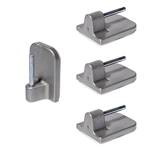 Liedeco | Gardinenhaken selbstklebend, 4 STK silber-matt