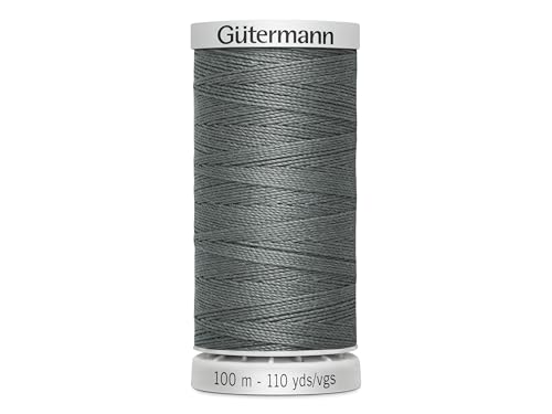 Gütermann Garn Extra Stark Nähgarn Polyester 100m Nähmaschinengarn Universal Reißfest UV Beständig (Grau)