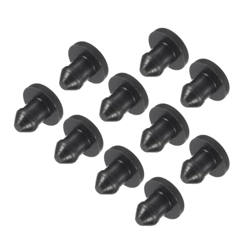 QUARKZMAN Silikonstopfen Silikon Lochstopfen Gummistopfen Blindstopfen Flacher Typ Rund Stopfen Abdeckstopfen für Küchen Gummischotts, Dichtungsstopfen, 4 mm Durchmesser, Schwarz, 10 Stück