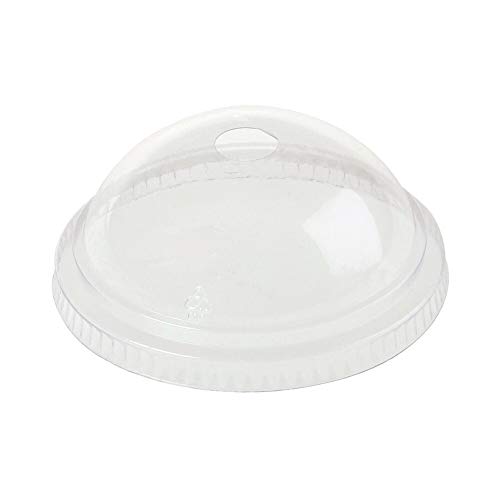 VEPATIM 50 Domdeckel mit Loch zu Becher 200+250 ml Ø 76mm kompostierbarer Kunststoff (PLA)