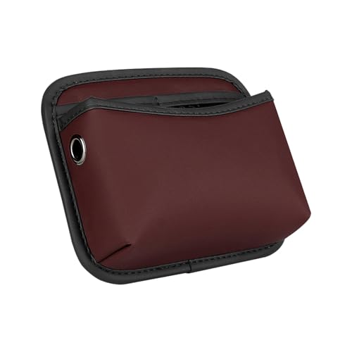 Buaak Nappaleder Auto Seite Tasche Veranstalter, Aufbewahrungsbox, Autositz Lücken Organizer, Autositz Lücke Füller Lagerung Zubehör Veranstalter für Auto Tür, Konsole (Rot)