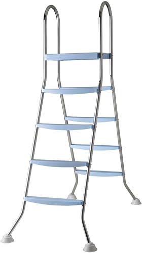 Gre AR11680 - rutschfeste Poolleiter für Aufstellpools, mit 4 Stufen, aus Edelstahl, Höhe 142 cm