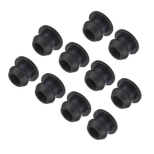 QUARKZMAN Silikonstopfen Silikon Lochstopfen Gummistopfen Blindstopfen Flacher Typ Rund Stopfen Abdeckstopfen für Küchen Gummischotts, Dichtungsstopfen, 8 mm Durchmesser, Schwarz, 10 Stück