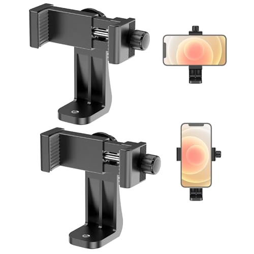 Lammcou Stativhandyhalterung Handy Stativ Adapter Zubehör für Stativ Selfie Stick Einbeinstativ, vertikale und horizontale Handy-Halter Tripod Smartphone Clip Mount