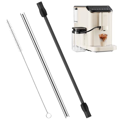 3 Stück Milchschlauch Siemens Eq6,Ersatzteil von EQ6 Milchschlauch,Edelstahles Milchrohr und Reinigungsbürste Set Kompatibel mit Siemens Eq6 Series für Bosch und Siemens Kaffeevollautomaten