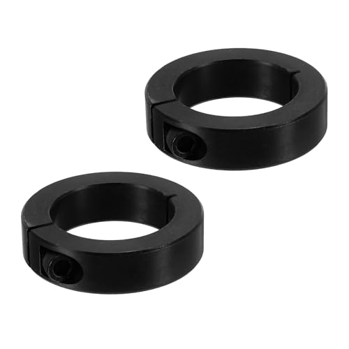 PATIKIL Geteilte Stellringe 40mm Bohrung 60mm OD 15mm Dicke, 2er-Pack 45#Aluminiumlegierung Tiefenanschlagringe Klemm mit Gewindestift für die Maschinenbauindustrie, Schwarz