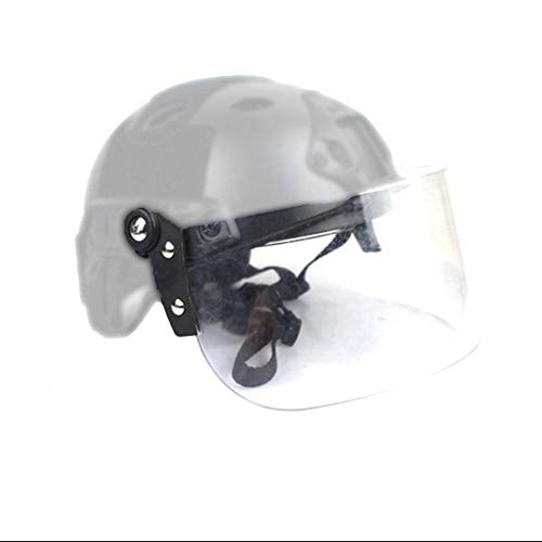 DETECH Taktische Helmbrille Klare Riot Visor Face Shield-Schutzbrille Airsoft Paintball-Zubehör