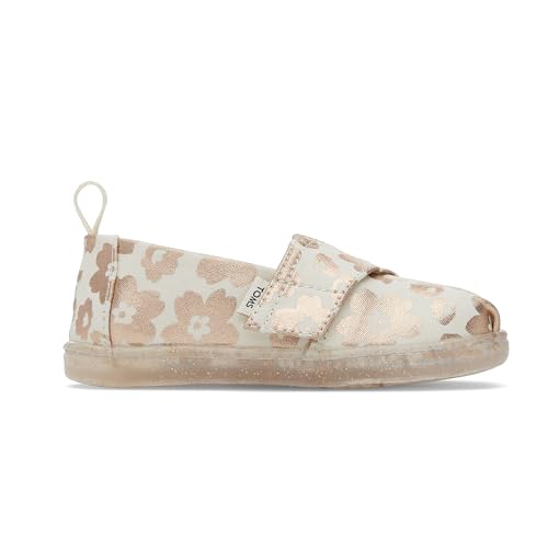TOMS Tiny Girl's Classic Alpargata Espadrille Loafer Flat, Natural Foil Ojai Floral Print, 6 UK