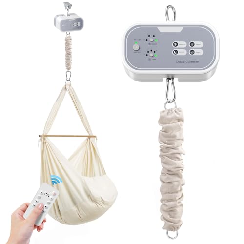 Fdlscpem Fernbedienung Babyschaukel Controller, Federwiege Controller mit Bluetooth, 5 Timer und 4 Geschwindigkeiten Babywiege Controller für Baby Kleinkind Neugeborenes unter 9kg (0-6Monat)