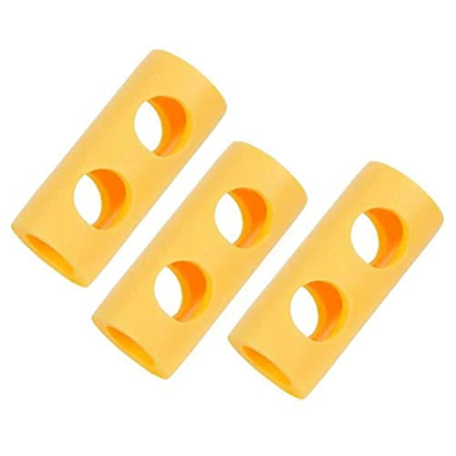 Keenso 3 Stück Schwimmbadnudelverbinder, Schwimmstangenverbinder EPE 2 Kreuzlöcher Schwimmnudelverbinder Poolnudel Schwimmnudel Schaumstoffstabverbinder (Yellow)