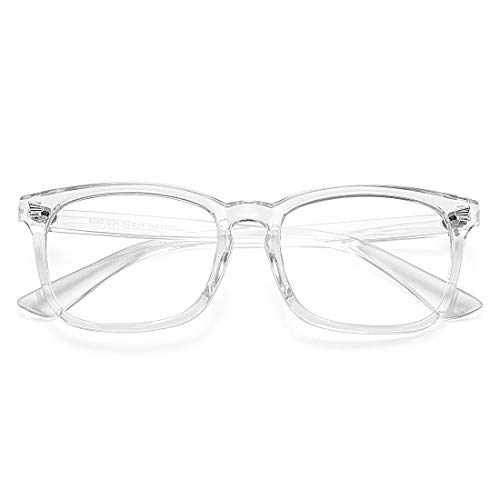 COASION Durchsichtige Fake Brille Ohne StäRke Damen Herren Fakebrillen Modebrille Brille mit Fensterglas für MäDchen MäNner