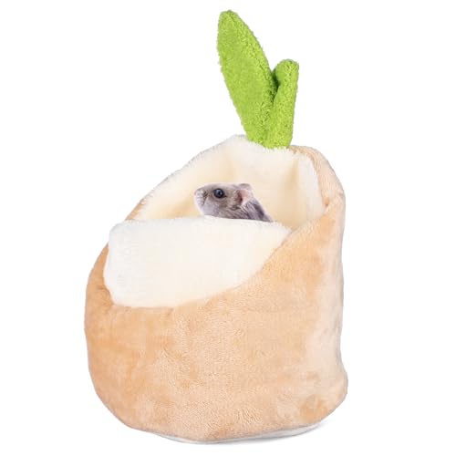 Kisangel Hamsternest Meerschweinchentunnel und Verstecke Käfigplane für Hamster Meerschweinchenbetttunnel Bettwäsche Haustier plüschtier Warmes Hamsterhaus süßes Hamsterversteck Baumwolle