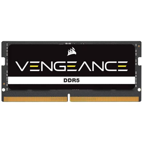 Corsair VENGEANCE SODIMM DDR5 RAM 16GB (1x16GB) 4800MHz CL40 Intel XMP iCUE Kompatibel Computer Speicher - Schwarz (CMSX16GX5M1A4800C40)