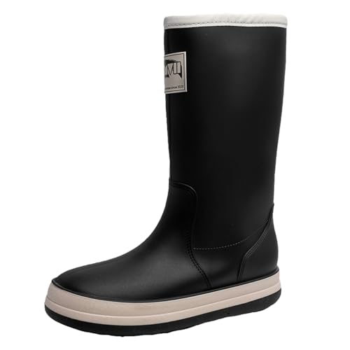 CUTEHEELS Wasserdichte, Flexible Yard-Stiefel für Herren und Damen, Abnehmbares Futter, Rutschfeste Regenstiefel für den Außenbereich(Schwarz, 36)