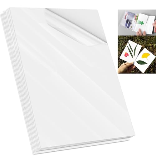 25 Stück Kaltlaminierfolie- A4-Laminierfolien Selbstklebend,Kalt Laminierfolien,Wasserdichte, transparente glänzende,für ultraschallbilder, Botanische Exemplare, Fotos, Keine Maschine erforderlich