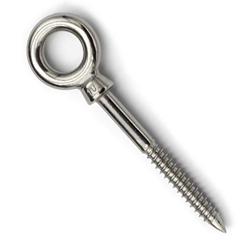 DIOS24 3 Stück Augbolzen mit Holzgewinde 8 x 60 mm (Größe und Menge wählbar!) - Edelstahl V4A - Augenbolzen Ringbolzen Ösenschraube