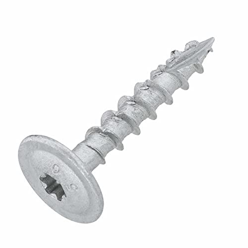 Pfostenverbinderschraube 8x50 mm, 100 Stück, ETA Zulassung, gehärtet mit Korrisionsschutz Zink-Lamellenbeschichtung, Pfostenschraube TX40