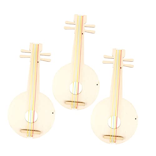 VICASKY 3 Sets Pipa Holz Kind Graffiti Musikinstrument Graffiti Pipa Musikinstrument Kindergarten DIY Laute Pipa DIY Handbemaltes Musikinstrument Kunsthandwerk Graffiti Laute Pipa