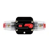 KFZ Sicherungshalter Automatiksicherungshalter 12V-24V DC Inline Auto Leistungsschalter Sicherung KFZ Manuellen Reset Schalter Auto Schutzschalter für Car Audio Solar Inverter Systemschutz (30A)