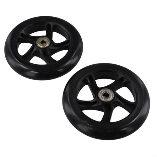 Bereit für Roller und Wagen, zuverlässiges Paar elastische PU-Räder für reibungslosen Betrieb in verschiedenen Anwendungen (145 mm x 30 mm, schwarz)