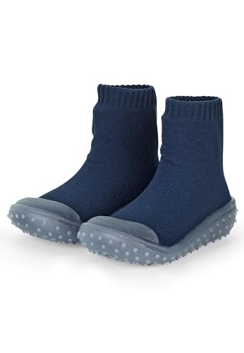 Sterntaler Adventure -Socks uni - Unisex Babysocken mit transparenter profilierter Gummisohle - Adventure Socks unifarben - marine, 21/22