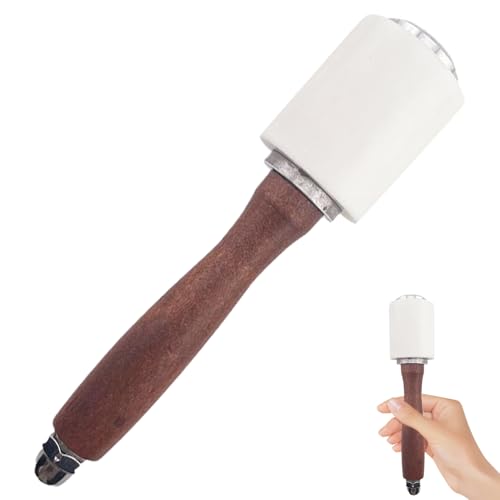 Lederschläger, 8, 3 Zoll langer Lederhammer, tragbarer Nylonschläger mit Holzgriff für DIY -Werkzeugemallet