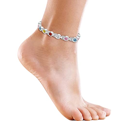 JEROOT Magnet Fusskette für Damen, Magnetische AAA-Zirkonia-Diamant Fußkette mit Einstellwerkzeug Magnetfeldtherapie für Fußgelenke (3500 Gauss)