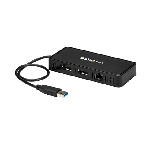 StarTech.com USB auf Dual DisplayPort - Mini Dock - Mac und Windows - Dual 4K 60Hz - GbE - DisplayPort Hub - Dual Monitor Dockingstation (USBA2DPGB)