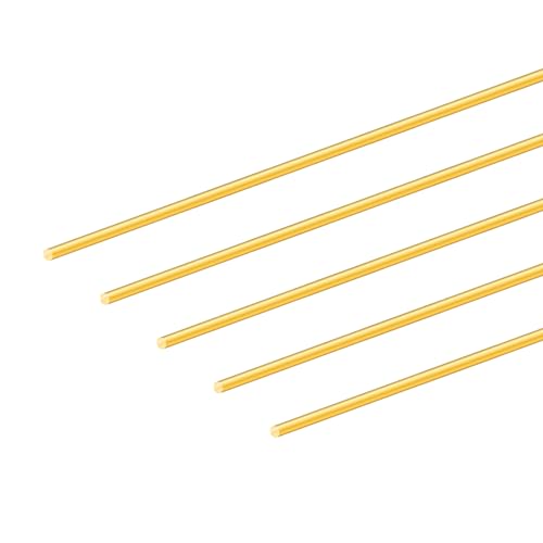 5PCS 2.5mm Messingstab, iMeistek 200mm Länge Metall Vollmaterial Rundstab für Griffstifte RC Modelle DIY Basteln