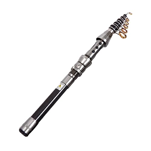 WHAMVOX Teleskop Angelrute Carbon Fiber 2 4 M Meer Angelrute Kompakte Mini Stange Edelstahl Guide Silber