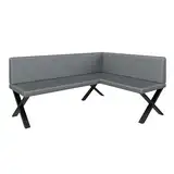 Eckbank Akiko Metal X - Eckbankgruppe für Ihrem Esszimmer, Küche modern, Sitzecke, Essecke. Perfekt für Küche, Büro und Rezeption. Solide und Starke Verarbeitung. (168x128-Rechts-Soft29)