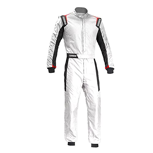 Jueshanzj Kart-Rennanzug, einteiliger Rennanzug, Karting-Anzug, weiß, 3XL