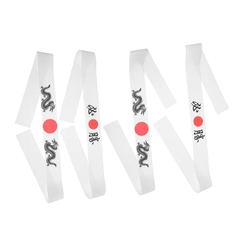 LAPYAPPE 4stücke Teiliges Ninja Stirnband Für Junge Mädchen Japanisches Hachimaki Für Karate Und Sushi-restaurant Kostümzubehör Verstellbares Und Wiederverwendbares Bandana Für