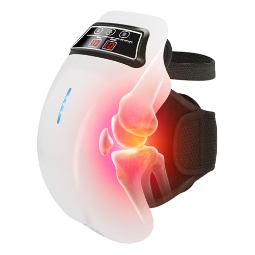 Kabelloses Kniemassagegerät mit 9 Stufen Wärme-, Vibrations- und Massagetherapie, Linderung von Knieschmerzen bei Schwellungen, steifen Gelenken, gedehnten Bändern und Muskelverletzungen, verstellbare