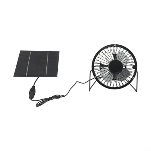 HpLive Solarbetrieben 10,2 cm Gewächshaus-Ventilator, Luftabsaugfunktion, Schwarz