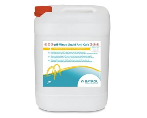Bayrol pH-Minus Liquid Anti Calc 20 L - Flüssiges Konzentrat zur Senkung eines pH-Wertes über 7,4 in privaten Schwimmbecken. Verhindert Kalkablagerungen. Weiß