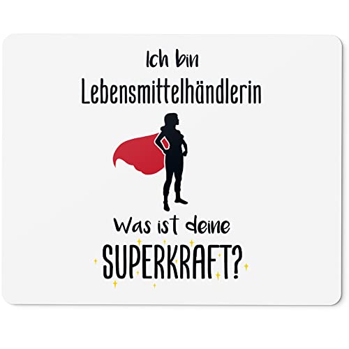 JUNIWORDS Mauspad Mousepad, Ich Bin Lebensmittelhändlerin. was ist Deine Superkraft? (5938080)