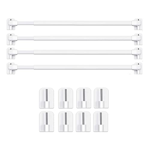BANJILI-6 Stück Scheibengardinenstange für Fenster Küche DIY-Projekte Ausziehbar Vitragestangen mit Selbstklebehaken (40-70CM(4 Stück))
