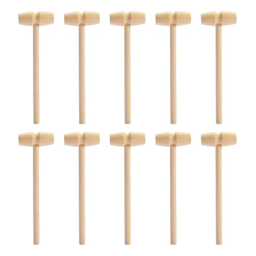 YSJCHEBS 10 Stück Mini-Holzhammer, Kreativer Holzhammer, Kinder-Holzhammer, Kinderspielzeug, DIY-Bastelwerkzeuge